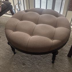 Beige Ottoman with metal legs