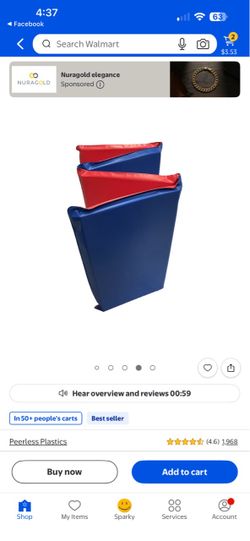 Folding Gymnastics Mat Blue and Red