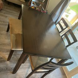 Table Set With 4 chairs And A Bench, Seating 6-7 People Comfortably