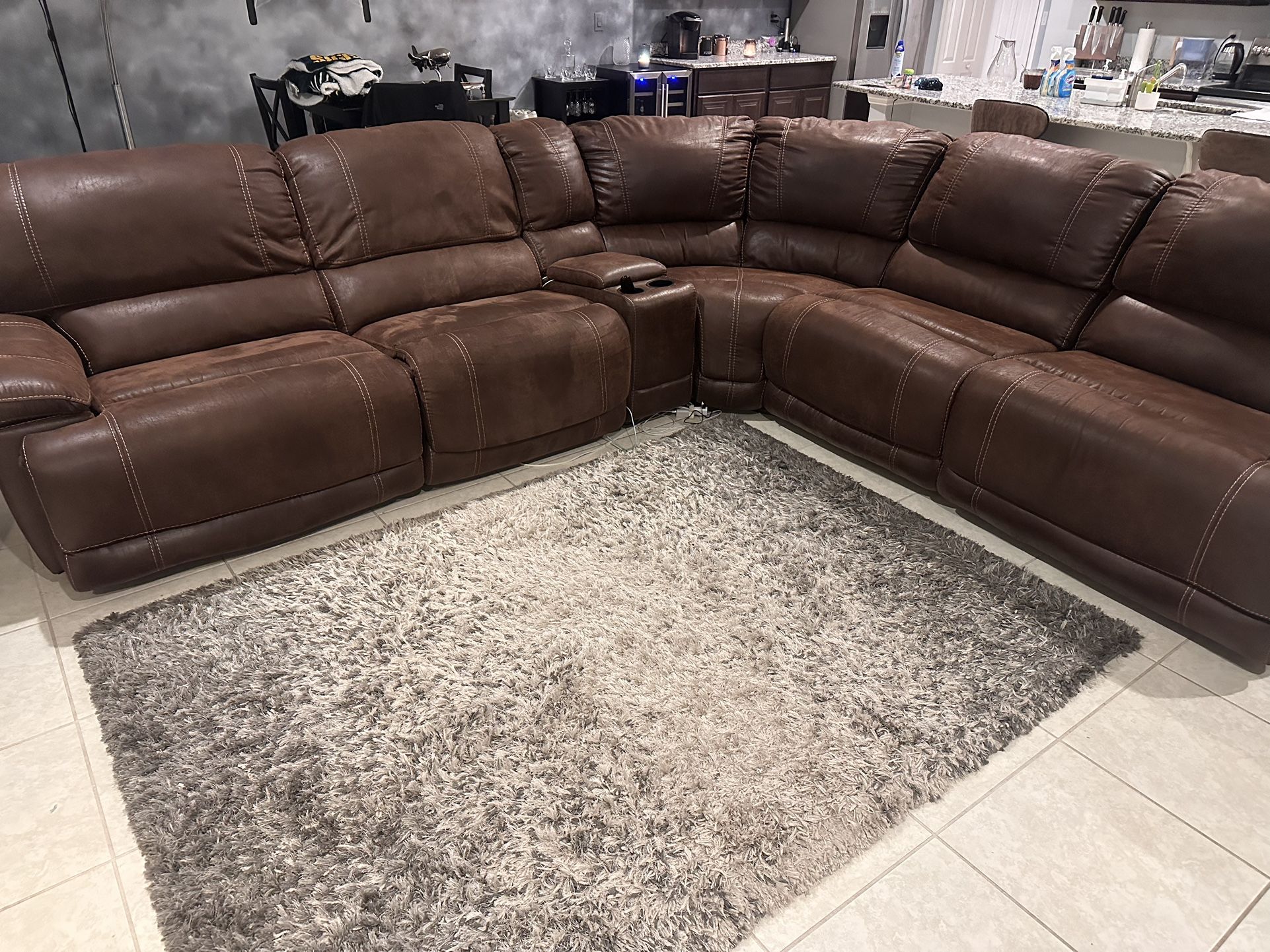 Sectional Brown  Couch 