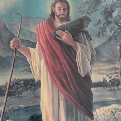 Beautiful Jesus painting hand painted signed as well