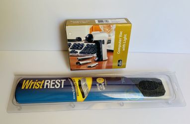Car/Computer/Laptop Vacuum with Light and Wrist Rest with Massaging Beads Set (Brand New)