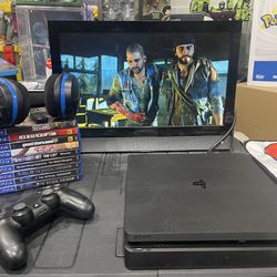 PS4 Slim 1 TB with Games, Controller, & Headset