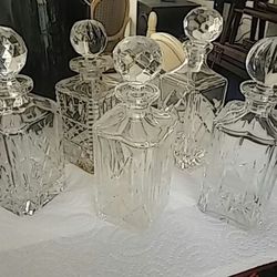 5 fine crystal decanters (will Sell Separately)
