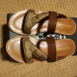 New Coach Leather Sandals 8.5