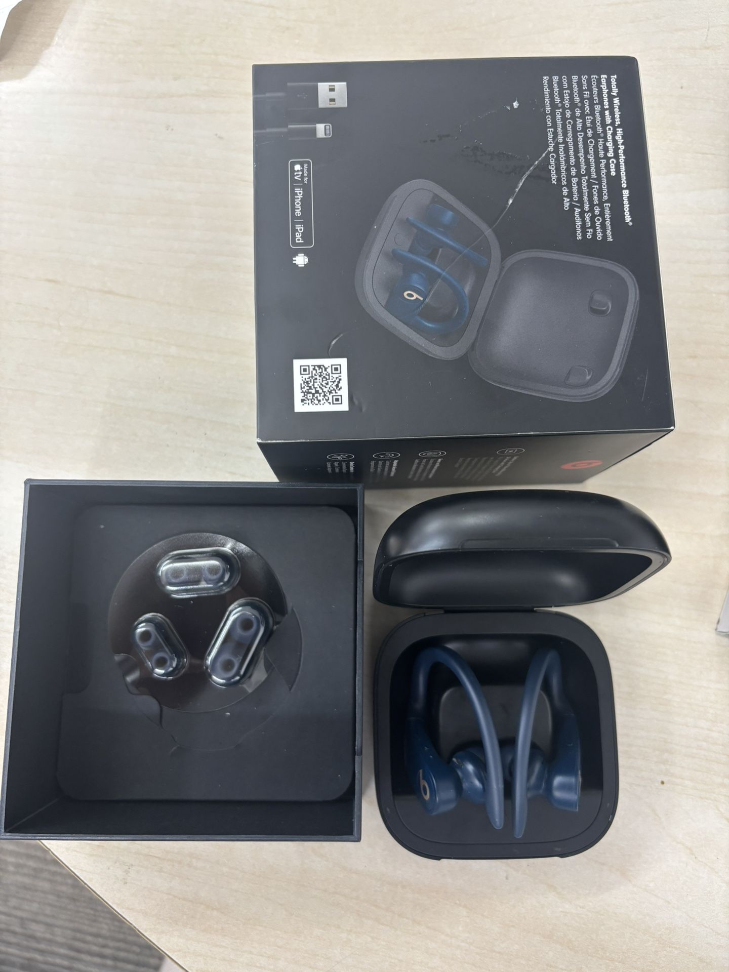 Powerbeats Pro Wireless Earphones - Navy Has Printed Name -USED