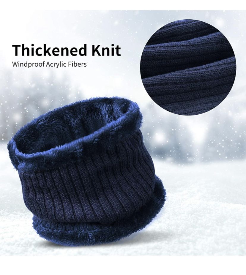 3 PCS Winter Beanie Hats Scarf Set