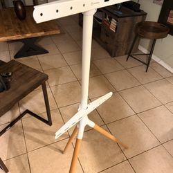 ONKRON Tripod TV Stand for 32”-65” TV up to 77 lbs, Wooden Swiveling