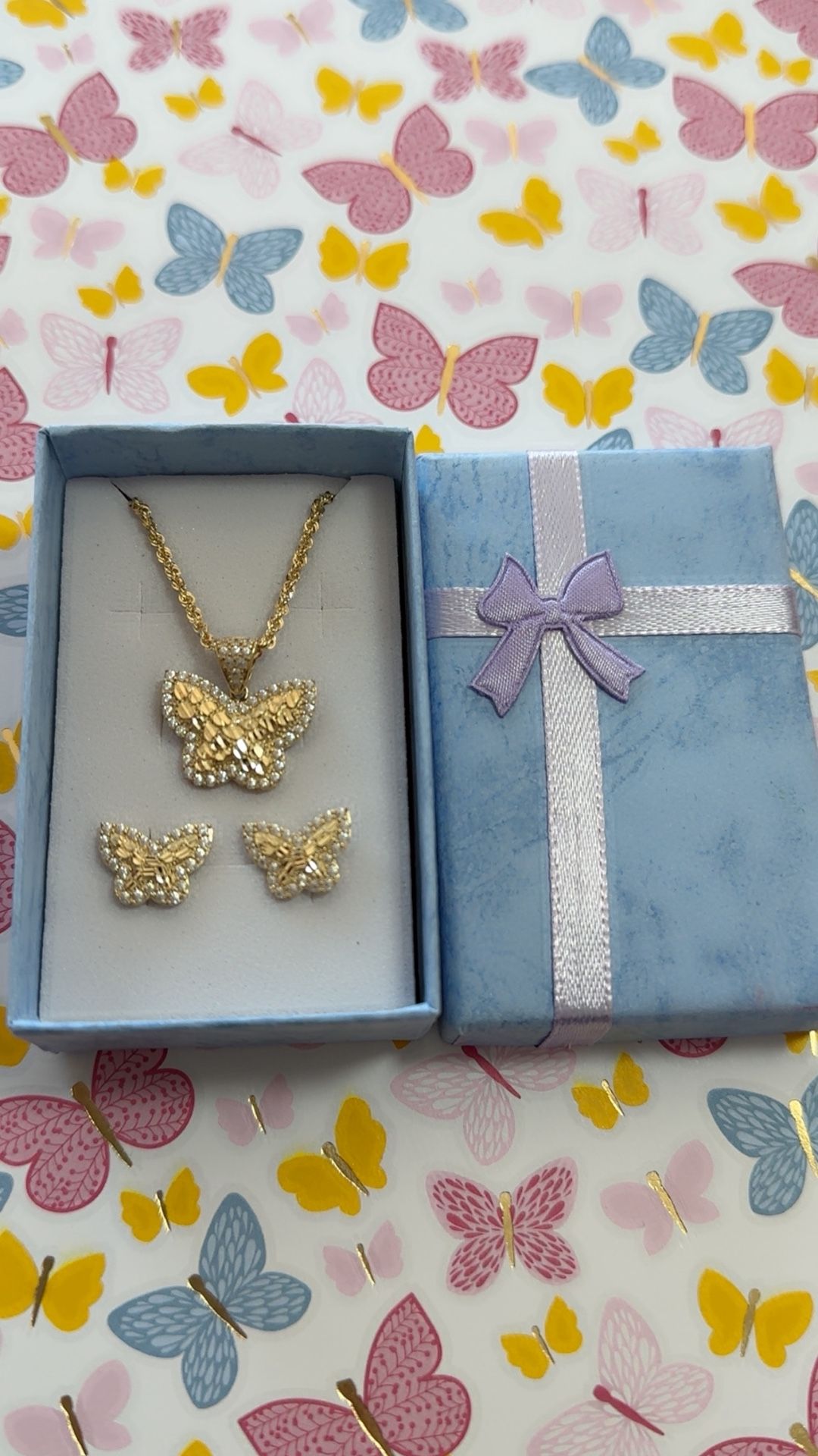 10k Nugget Butterfly Set