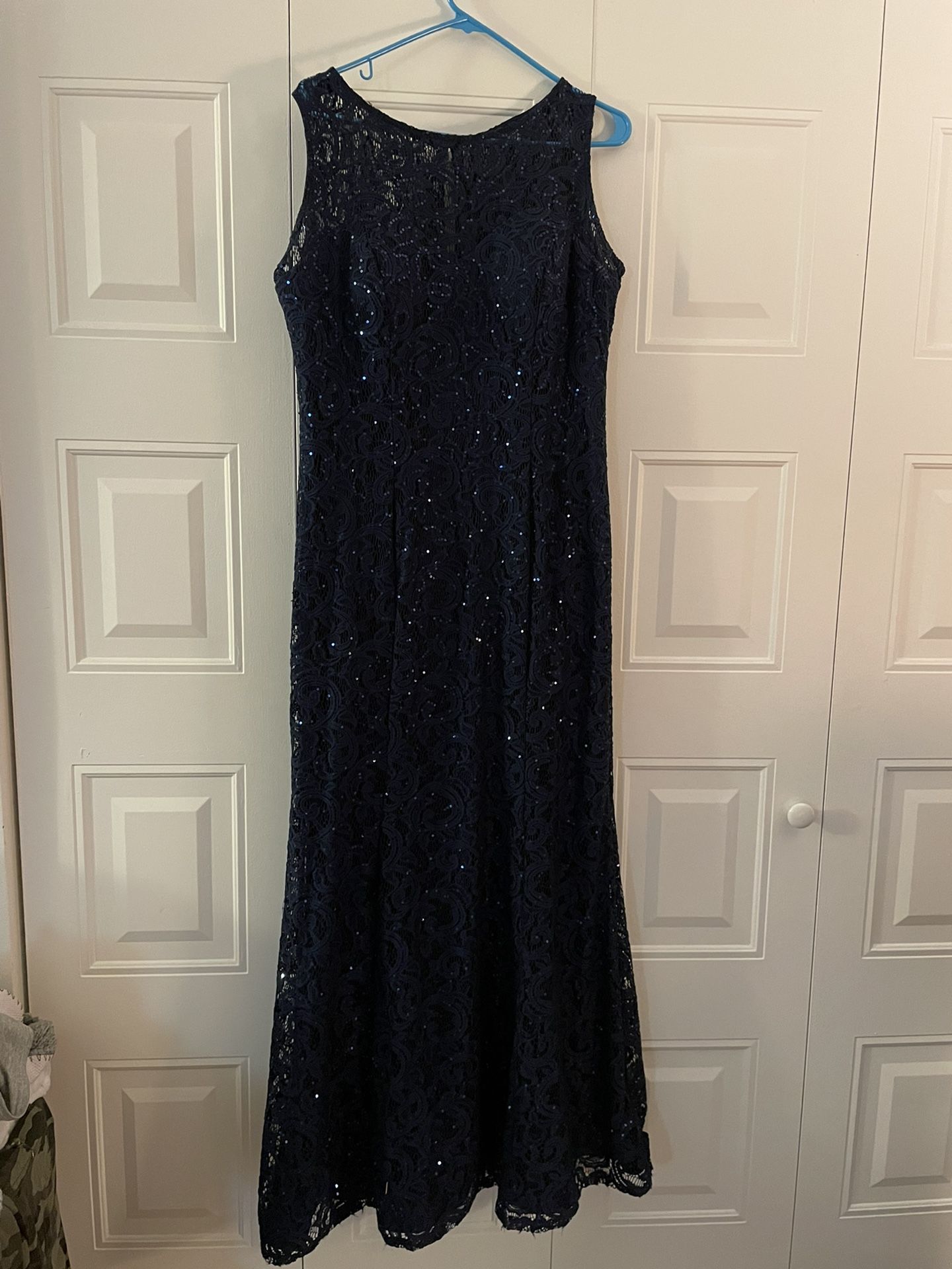 Blue Formal Dress With Shawl Sz 14