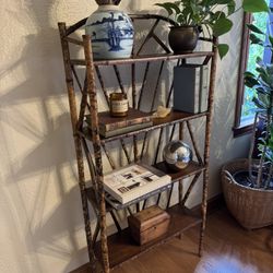 Antique Tortoise Bamboo Etagere 