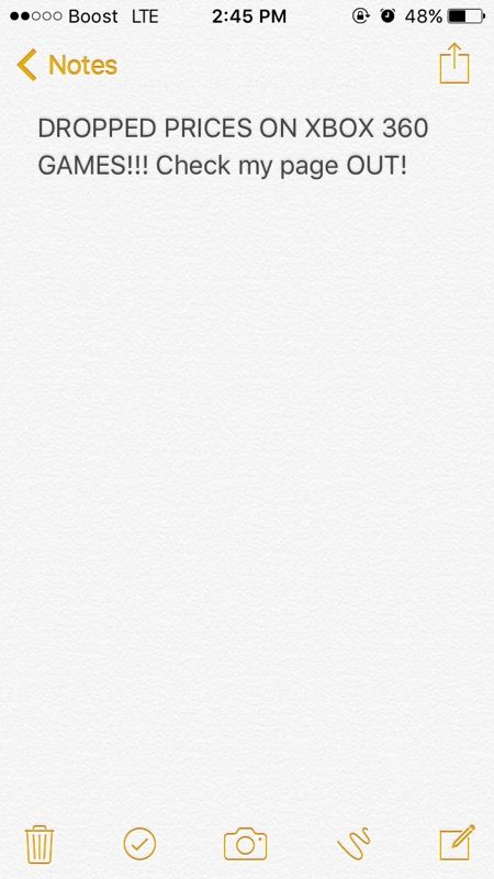 Xbox 360 games 4$ each.
