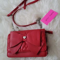 Betsy Johnson Red Polyurethane Crossbody