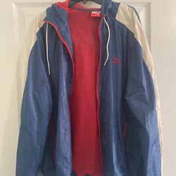 Puma Red And Blue Raincoat, $12
