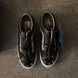 Vans premium old skool 36 mushroom brown charms turquoise