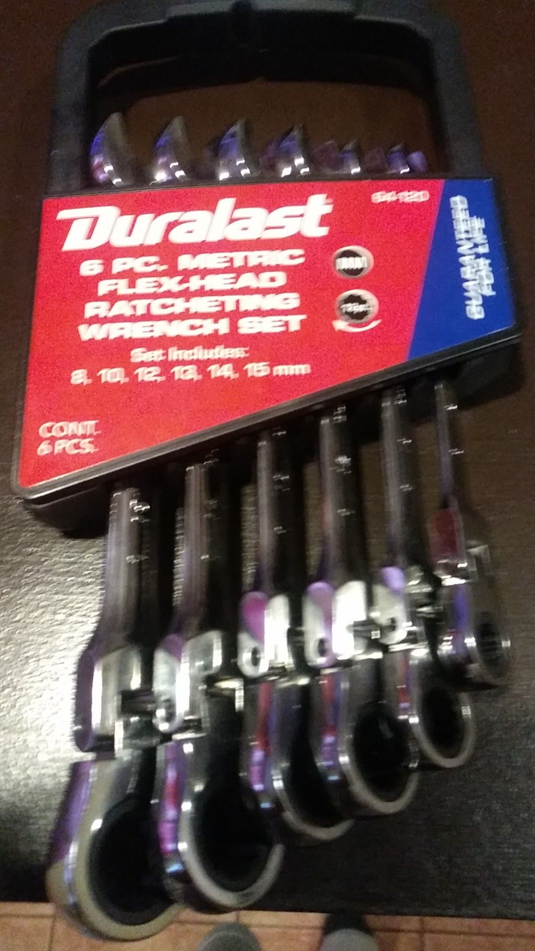 Duralast 6 piece metric flex-head ratcheting wrench set