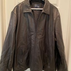 Brooks Brothers XXL Men's Black Leather Coat