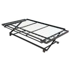 Twin pop up trundle rolling metal bed frame