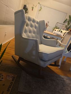 Tufted Wingback Rocking Chair