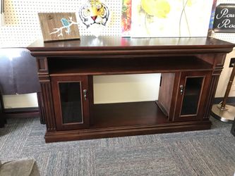 Canterbury Tv Stand, Fireplace can be mounted, 20x64x34”