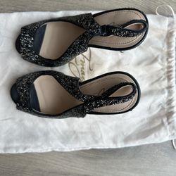 Vince Camuto Sparkly Black & Silver Heels-7M