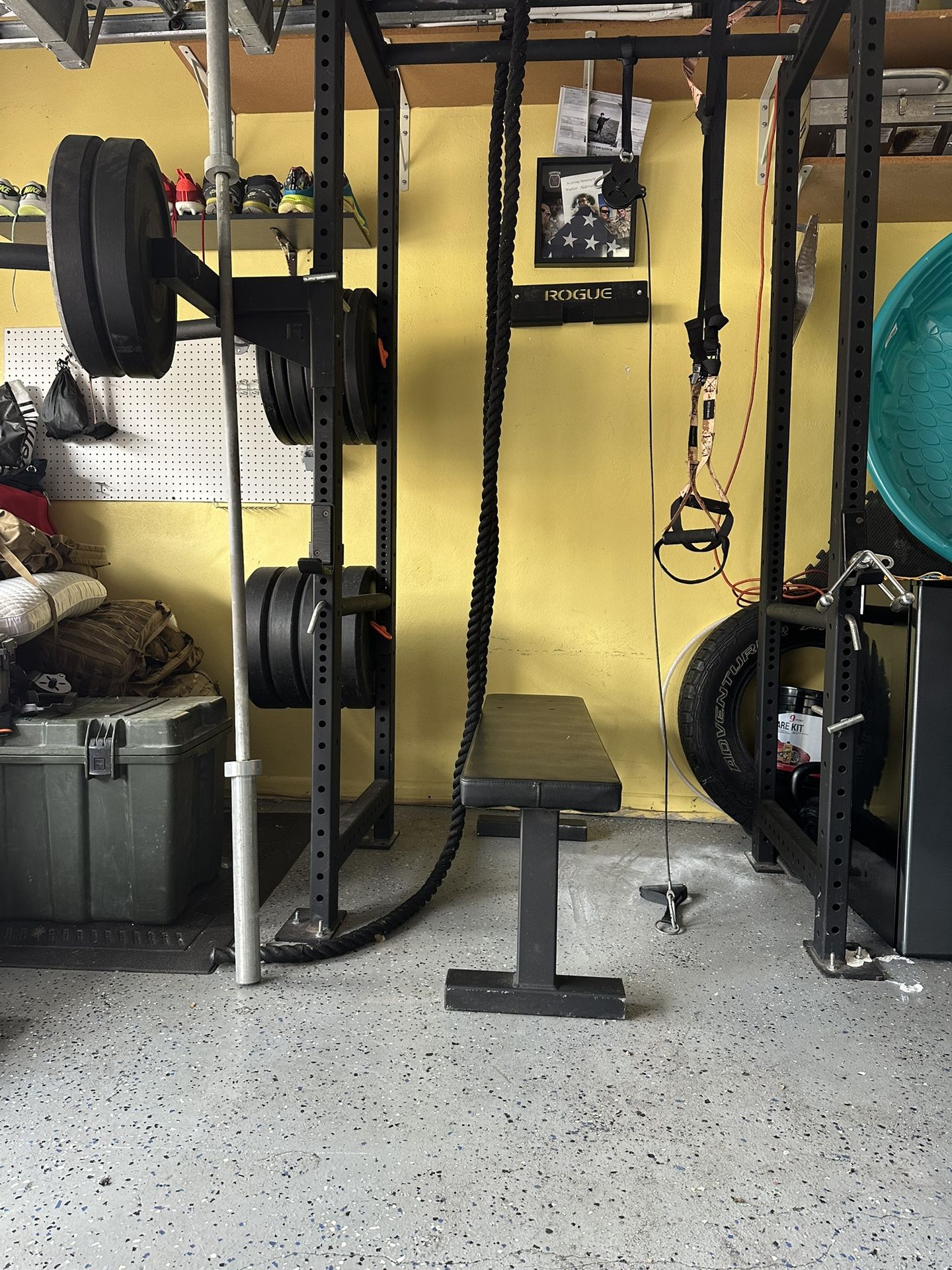 Rogue Fitness Bundle – Rack, Bar, Bench & Bumper Plates!