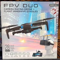Vivitar FPV Duo Racing Drone with Goggles and GPS, Black