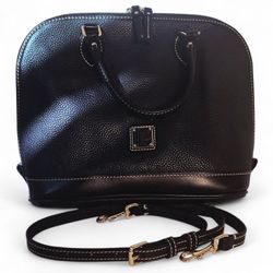 Dooney & Bourke Black Pebbled Leather Dome Satchel Crossbody Bag Gold HardwareBrand: Dooney & Bourke
Style: Dome Satchel / Zip Satchel (structured)
Ma