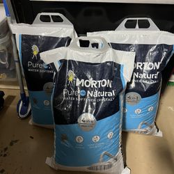 3 Bags - Morton Pure And Natural Water Softener Salt Crystal 40 lb