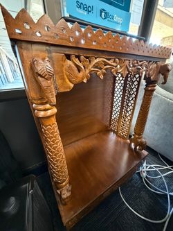 Hand-Carved Wooden Hindu Temple Mandir Shrine