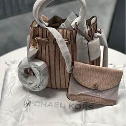 Michael Kors Willa Extra Small Pleated Logo Tote Bag