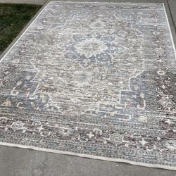 Beautiful Vintage Bohemian Style Large Area Rug (7’10”x10’6”)
