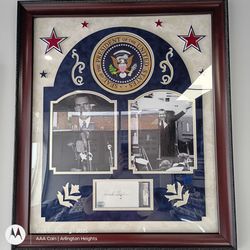 Framed Richard Nixon Memorabilia Display