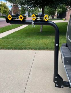 Xtreme Garage Bike Rack that mounts to a Class III hitch. This is expandable to carry up to 4           Tags  Tow hitch, spring break school travel