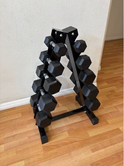 BRAND NEW 5-25 LBS Dumbbell Set & Rack. 150 LBS Total $180 ONLY