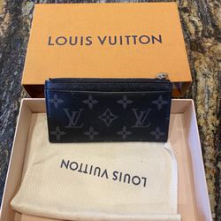 Louis Vuitton Monogram Eclipse Taiga Coin Card Holder
