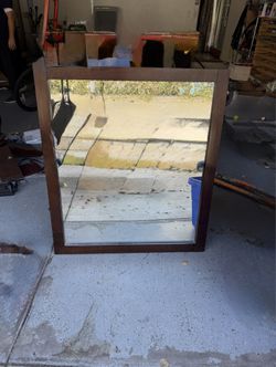 Dark Wood Framed Mirror