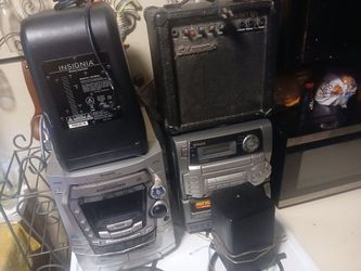 VINTAGE  STERO RADIO AND SILVERSTONE AMP AND SPEAKERS