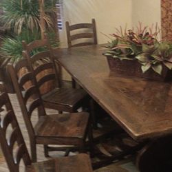 7lseven Piece Tables And Chairs 6 Solid Wood