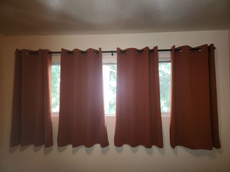 Orange "Blackout curtains" with Quality Rod
