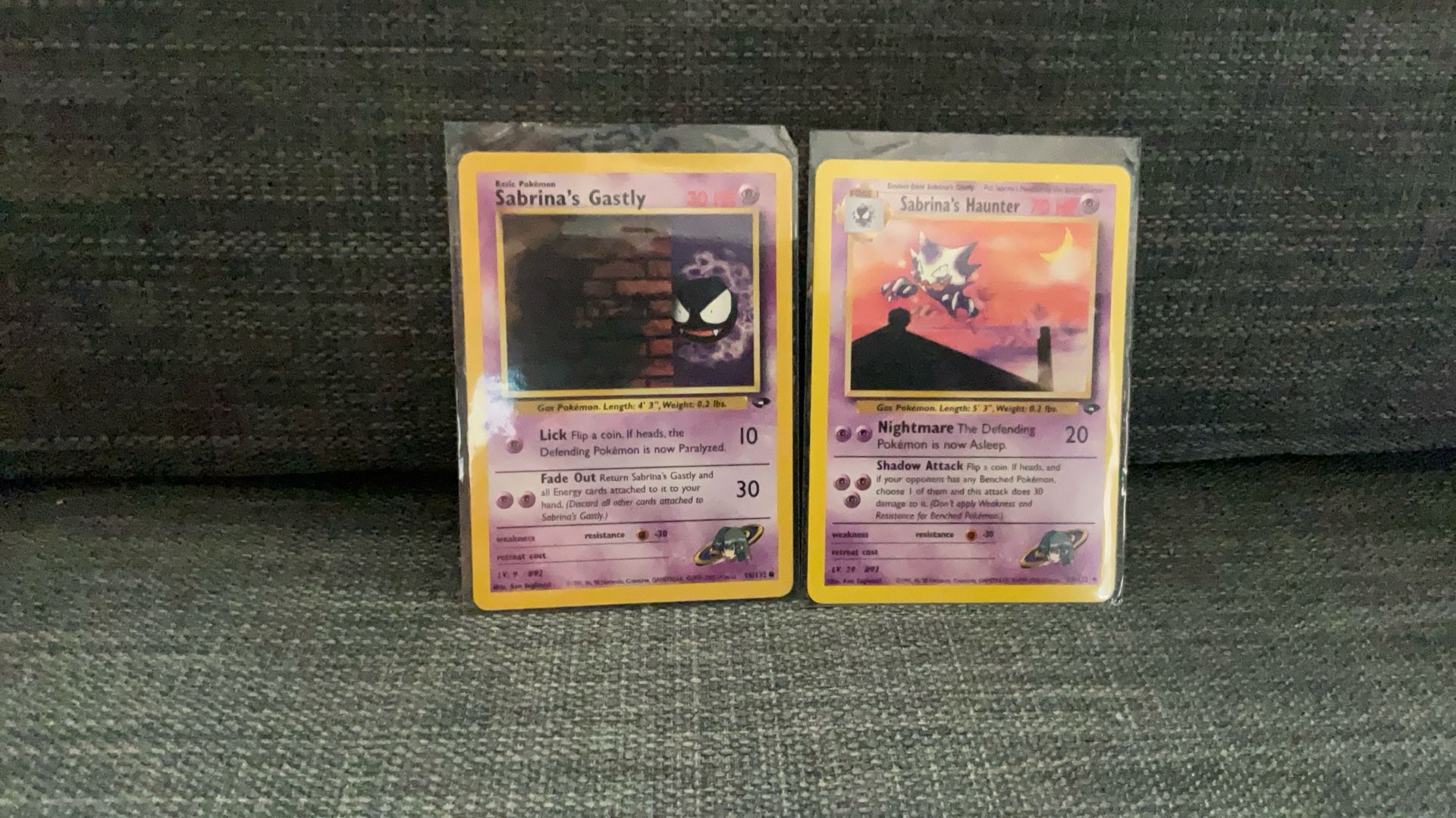 Sabrinas Haunter And Gastly Pokemon Cards