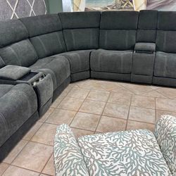 RECLINER Sectional In Grey - Fabric 😍😍😍