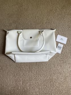 White Longchamp PLT Medium Duffel Vintage