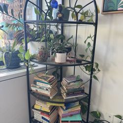 Black Metal Corner Bookshelf