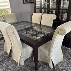 Six Chair Formal Dining Room With China Cabinet