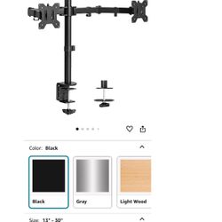 VIVO Dual Monitor Desk Mount, Heavy Duty Fully Adjustable Steel Stand, Holds 2 Computer Screens up to 30 inches and Max 22lbs Each, Black, STAND-V002