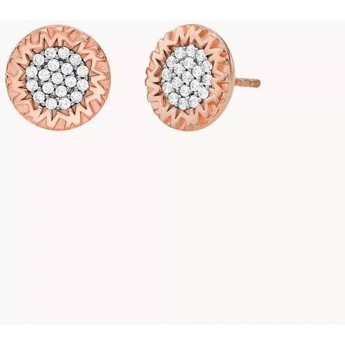 Michael Kors Women's 14K Rose Gold-Plated Sterling Silver Cubic Zirconia Monogra