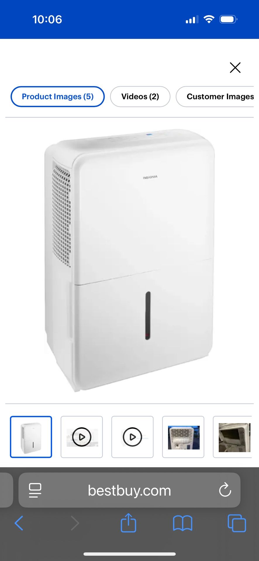 GE Appliances 50 Pint Capacity DEHUMIDIFIER 3 Fan Speed Removes 59 Pints Of Moisture Per Day New In Box