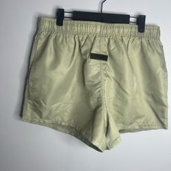 Fear Of God Essentials Nylon Running Shorts Mens Medium Sea Foam Beige