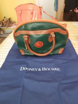 Green Leather Dooney & Bourke Zip Bag 
